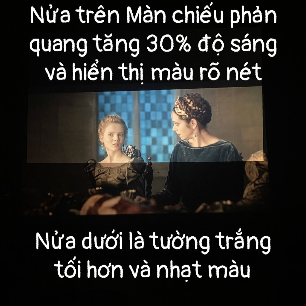 Màn chiếu phản quang dán tường 60-136ich - Tương phản cao - Dùng chiếu ngoài trời