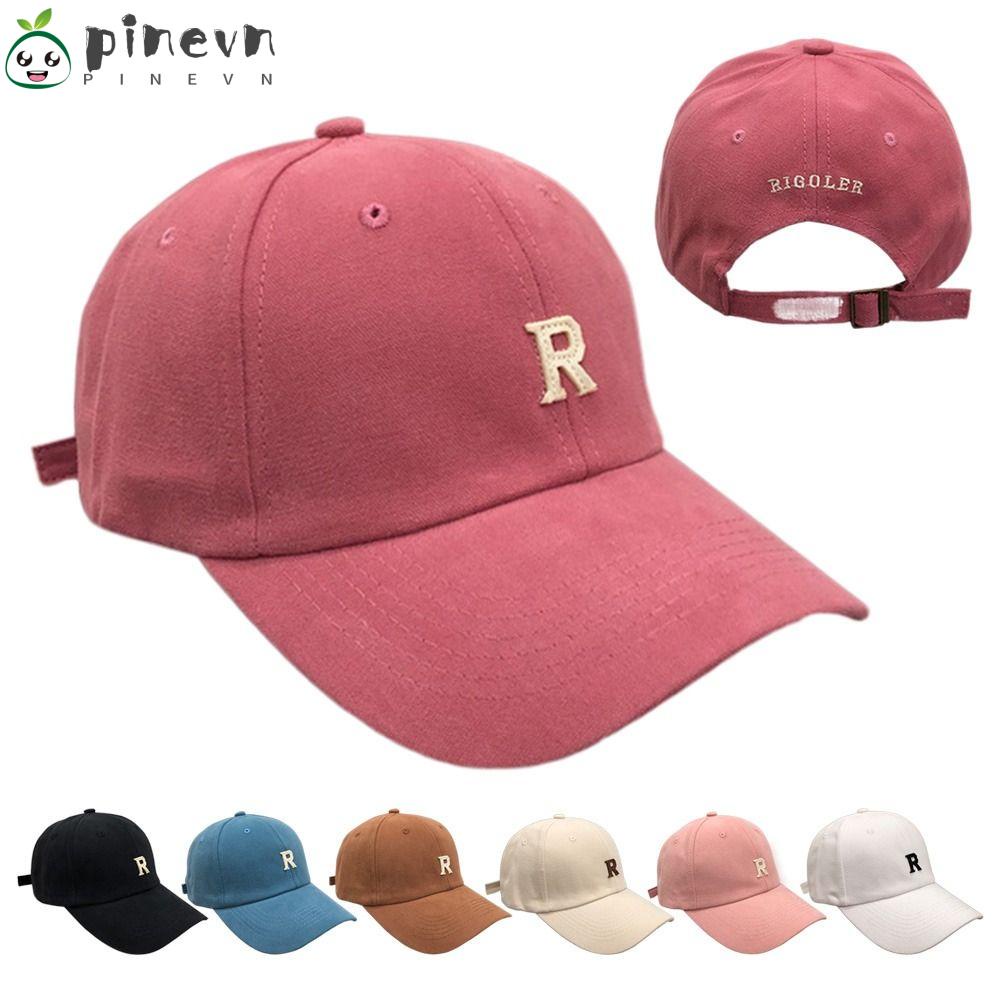 PINEVN Mũ Lưỡi Trai Màu Sắc Đơn Giản Thêu Chữ Phong Cách Retro