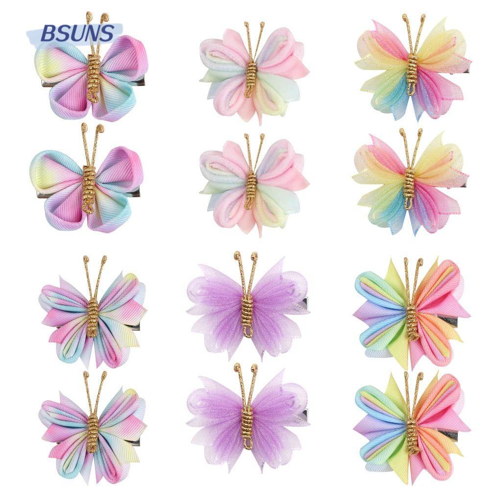 BSUNS Kẹp Tóc Hình Bươm Bướm Nhiều Màu Sắc Dành Cho Bé Gái