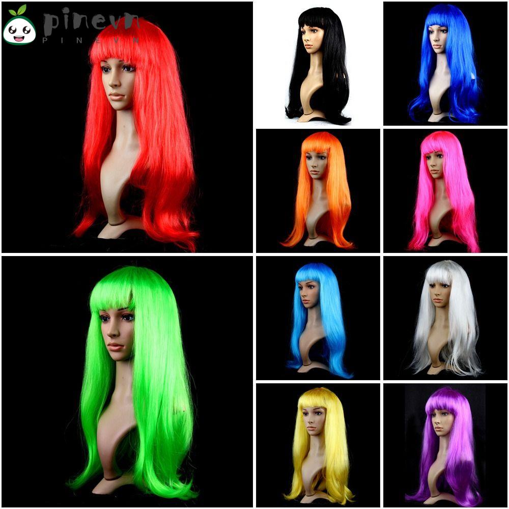 PINEVN Bộ Tóc Giả Dài Xoăn Dày Dự Tiệc Hóa Trang Cho Nữ