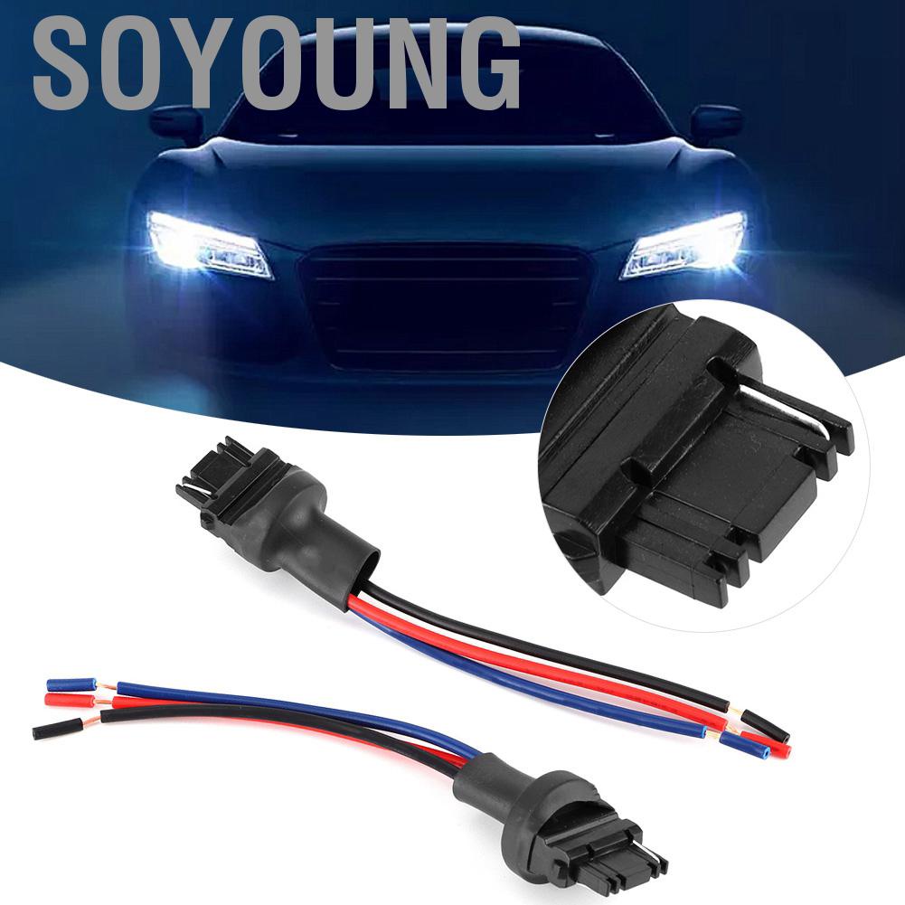 Soyoung Male Socket Connector 2Pcs 3157 Car Bulb Holder Adapter Wire for Turn Signal Light