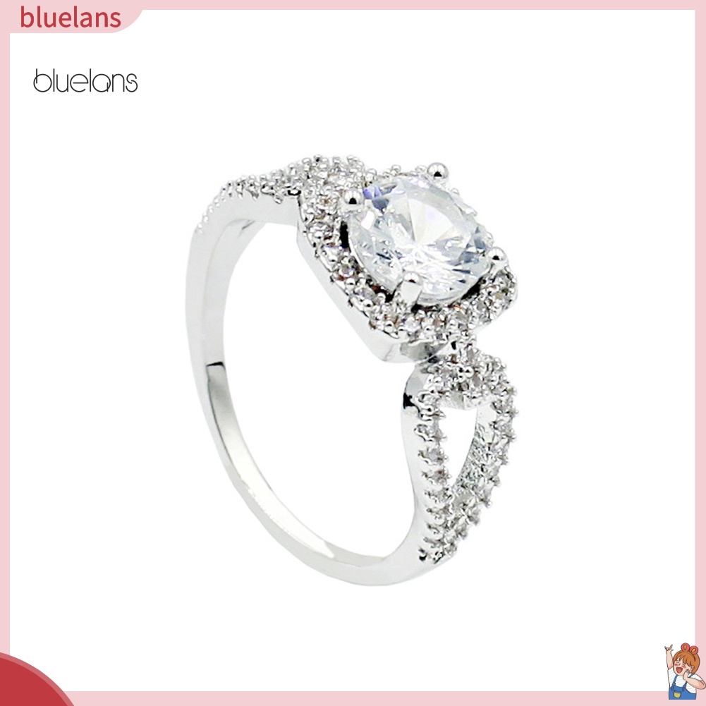 Nhẫn Đính Đá Zircon Hình Vuông Kiểu Dáng Sang Trọng Cho Nữ