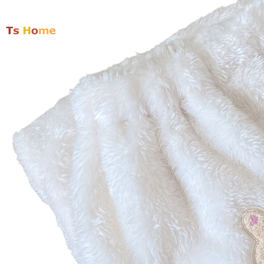 Chăn Dày Dặn Mềm Mại Ấm Áp Có Khóa Cài Hình Gấu / Thỏ Dễ Thương Cho Trẻ Sơ Sinh Vào Mùa Đông