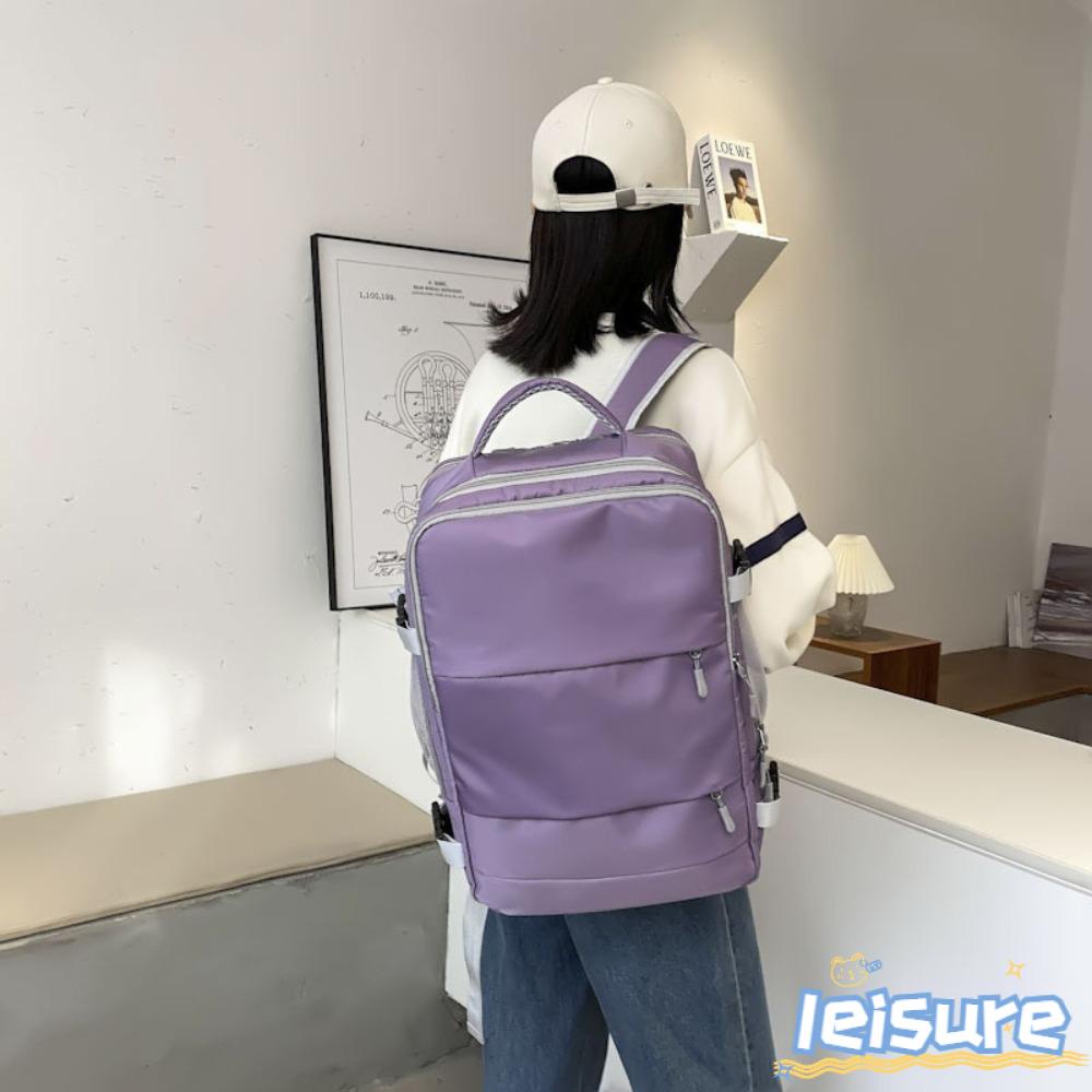 LEISURE Ba Lô Du Lịch / Leo Núi Vải Oxford Chống Thấm Nước Kèm Cổng Sạc USB Thời Trang Cho Nam