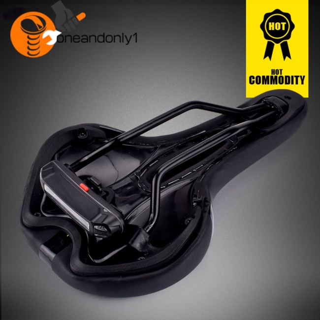 Yên Xe Đạp Leo Núi Chất Liệu Pu Dày Dặn Mềm Mại Chống Thấm Nước Có Đèn Đuôi