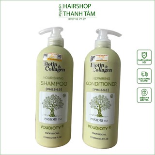 Dầu gội xả Biotin Collagen Oil Control kiềm dầu mượt tóc 1000mlx2 - chính hãng