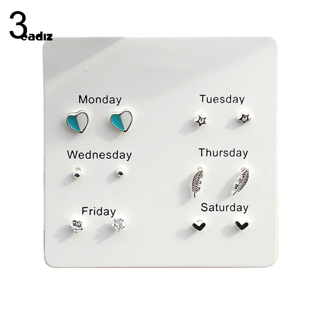 Set 6 Khuyên Tai Tròn Gắn Lông Vũ Thời Trang Cho Nữ