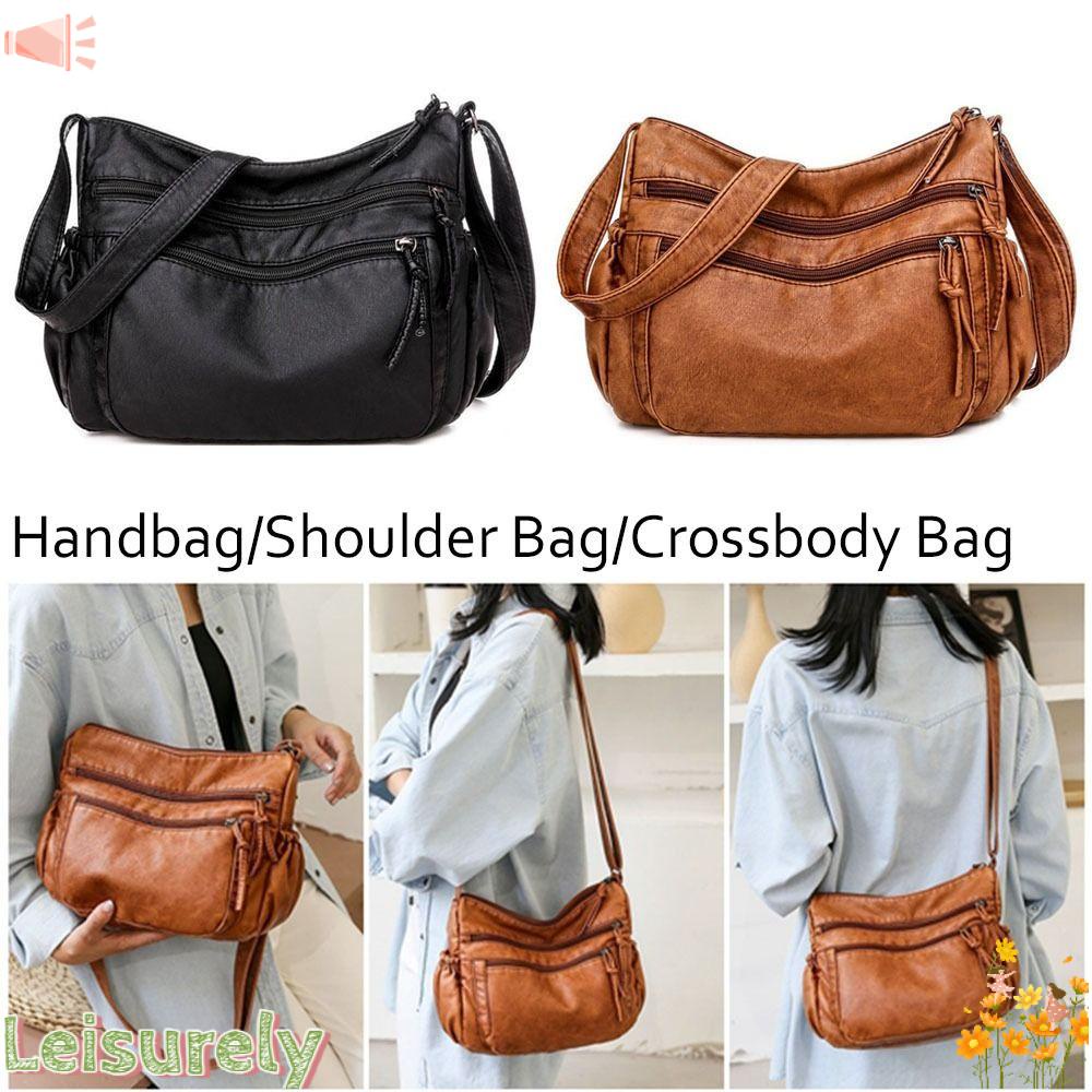 LEILY Túi Đeo Vai / Xách Tay Nhiều Ngăn Sức Chứa Lớn Màu Đen / Nâu Tùy Chỉnh Thời Trang Cho Nữ