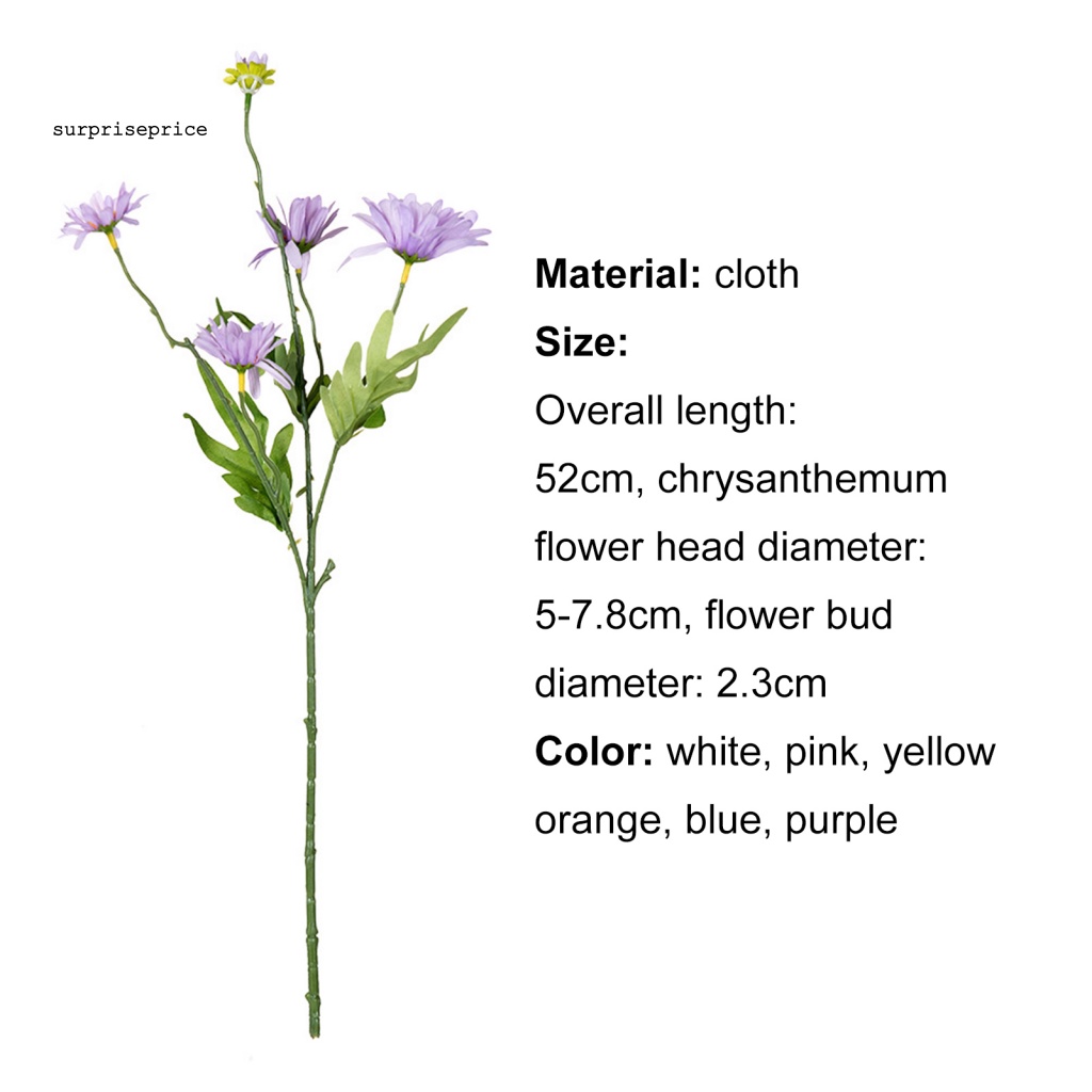 1 Bông Hoa Cúc Nhân Tạo Bằng Vải Sống Động Trang Trí Nhà Cửa / Văn Phòng / Tiệc Cưới