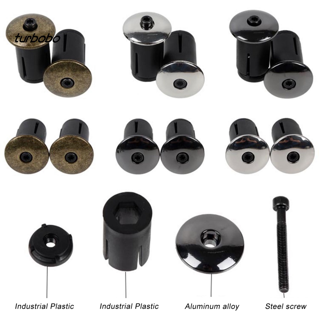 Set 2 Nút Gắn Tay Lái Xe Đạp Leo Núi Bằng Hợp Kim Nhôm Mạ Điện Thông Dụng