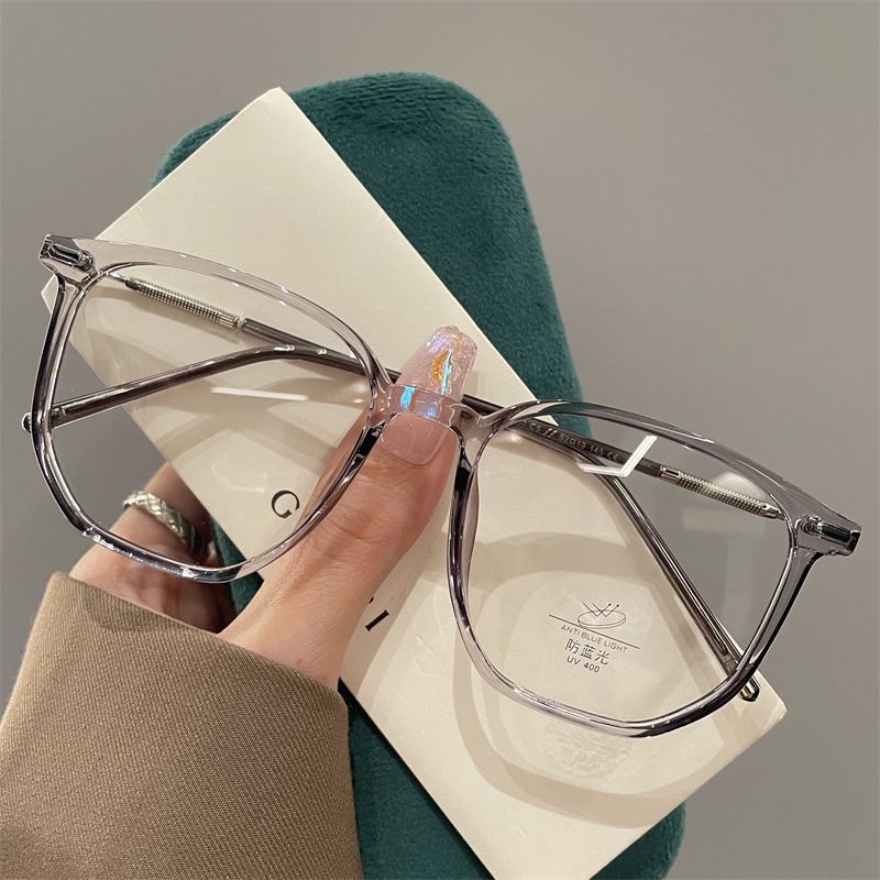 【-0°~-400°[No Makeup Kính Cận Thị Lớn Gọng Tròn Mỏng Nhẹ Chống Tia Bức Xạ Chống Ánh Sáng Xanh Cho Nam Và Nữ ins