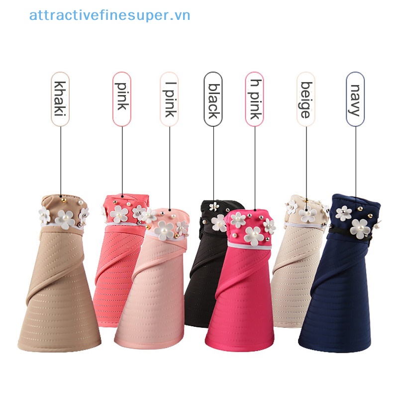 Afs Mũ Lưỡi Trai Chống Nắng Mùa Hè Gấp Được Hình Hoa Đính Ngọc Trai Cho Nữ