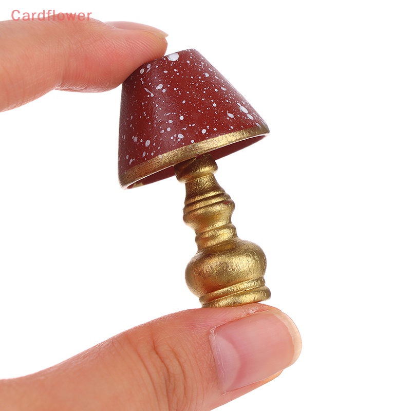 Mô Hình Đèn Bàn Màu Đỏ Phong Cách Retro Cho Nhà Búp Bê 1: 12 Mới