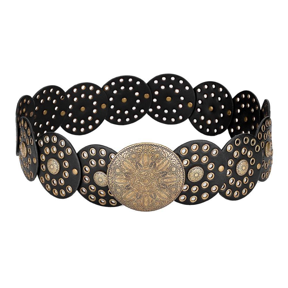 KENT1 Thắt Lưng Da PU Bản To Y2K Phong Cách Cao Bồi Phương Tây Cổ Điển Cho Nữ