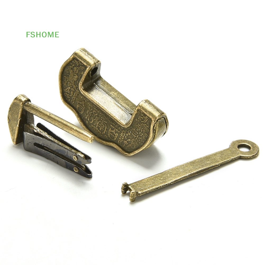 Phụ Kiện Chuyên Dụng Dành Cho FSHOME Ổ Khóa / Chìa Khóa Bằng Đồng Thau Chạm Khắc Cổ Điển Phong Cách Trung Hoa