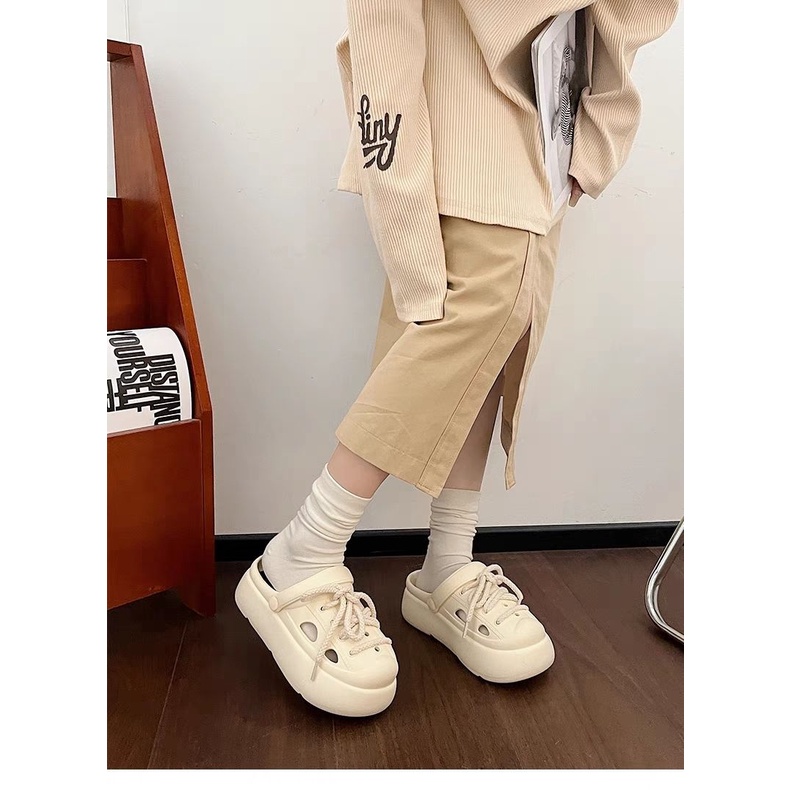 Dép dép bánh mì nữ dép nữ dép bánh mì đế cao 2023 NEW Nữ dép bít mũi nữ AE5125