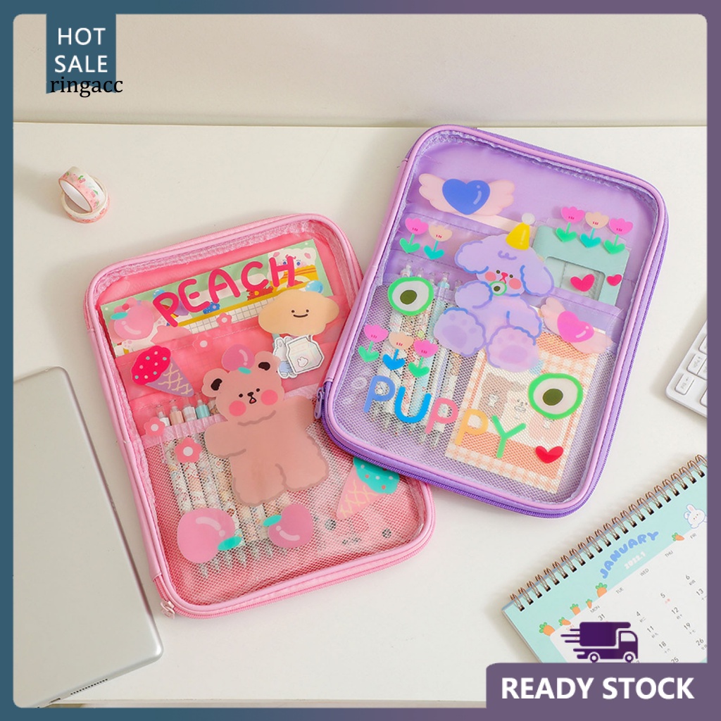 Túi Đựng Máy Tính Bảng RGA 97-11-inch Trong Suốt In Họa Tiết Hoạt Hình Có Khóa Kéo Chống Mài Mòn Chống Rơi Chống Thấm Nước Cho iPad