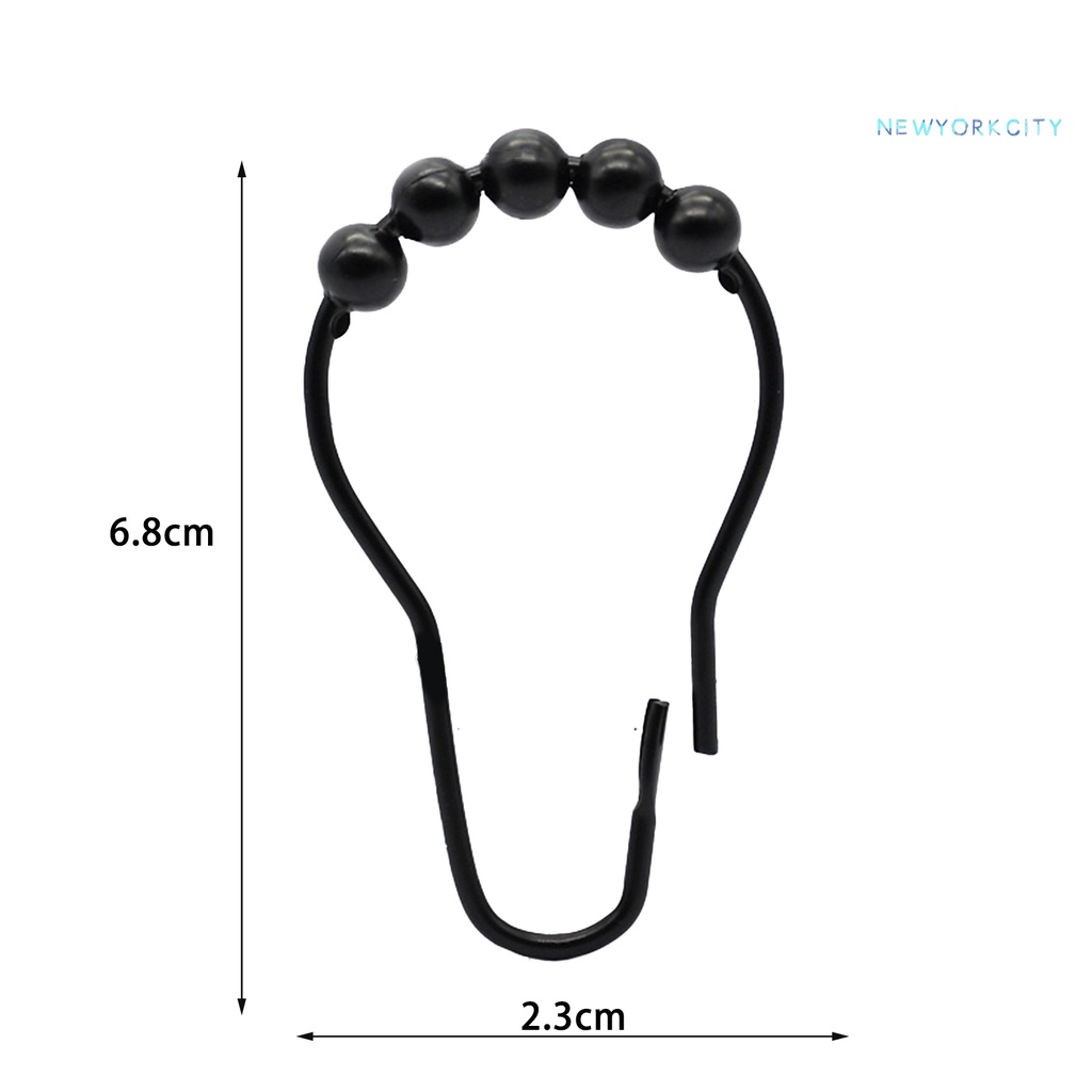 Set 10 Móc Treo Rèm 5 Hạt Kim Loại Chịu Lực Tốt