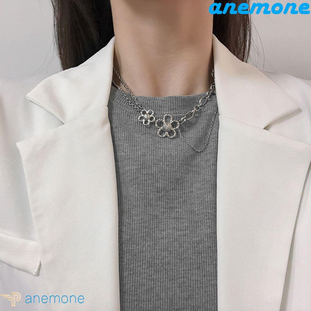 ANEMONE Vòng cổ Mặt Hoa Kim Loại Thời Trang Đường Phố Dành Cho Nữ