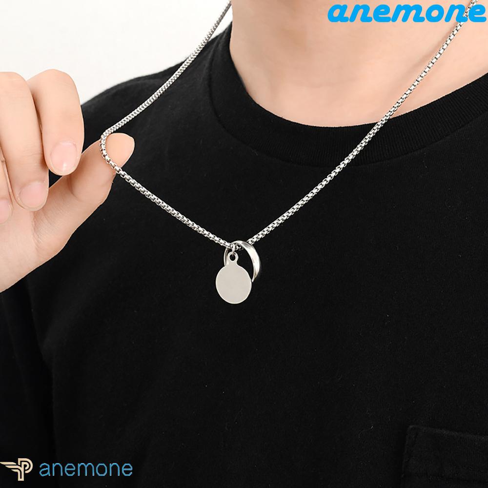 ANEMONE Vòng cổ Mặt Nhẫn Hợp Kim Phong Cách Hip Hop Punk Sáng Tạo Cho Nam Và Nữ