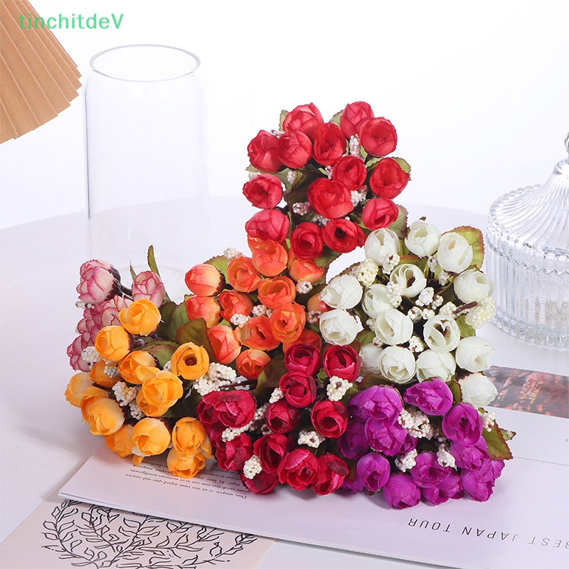 1 Bó 15 Hoa Hồng Giả / Trà / Hoa Hồng Bằng Thiếc Trang Trí Phòng Khách / Tiệc Cưới DIY