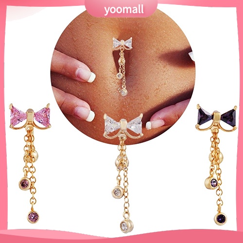 Khuyên Rốn Hình Nơ Đính Đá 14G Quyến Rũ