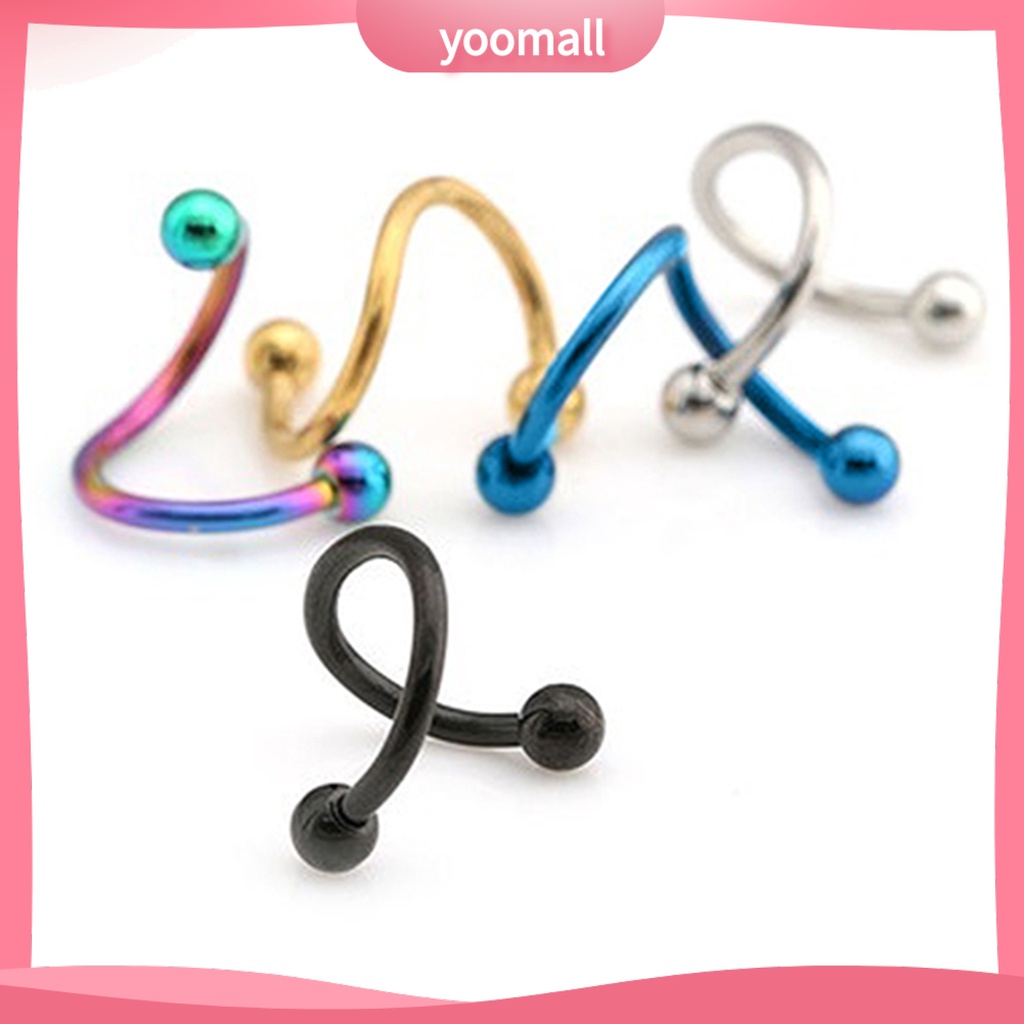 1 / 2 Cặp Khuyên Mũi Bằng Thép Không Gỉ An Toàn