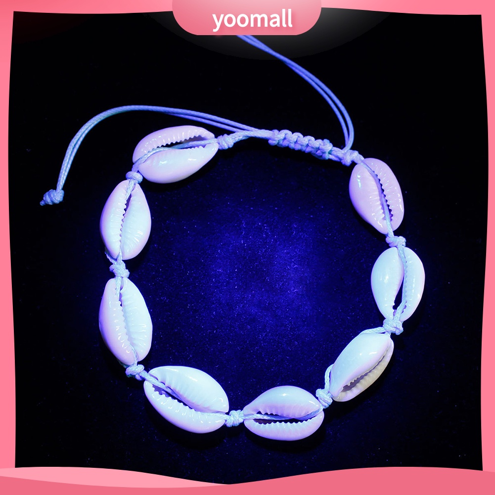 Lắc Chân Bện Dây Đính Vỏ Sò Thủ Công Thời Trang Đi Biển Cho Nữ