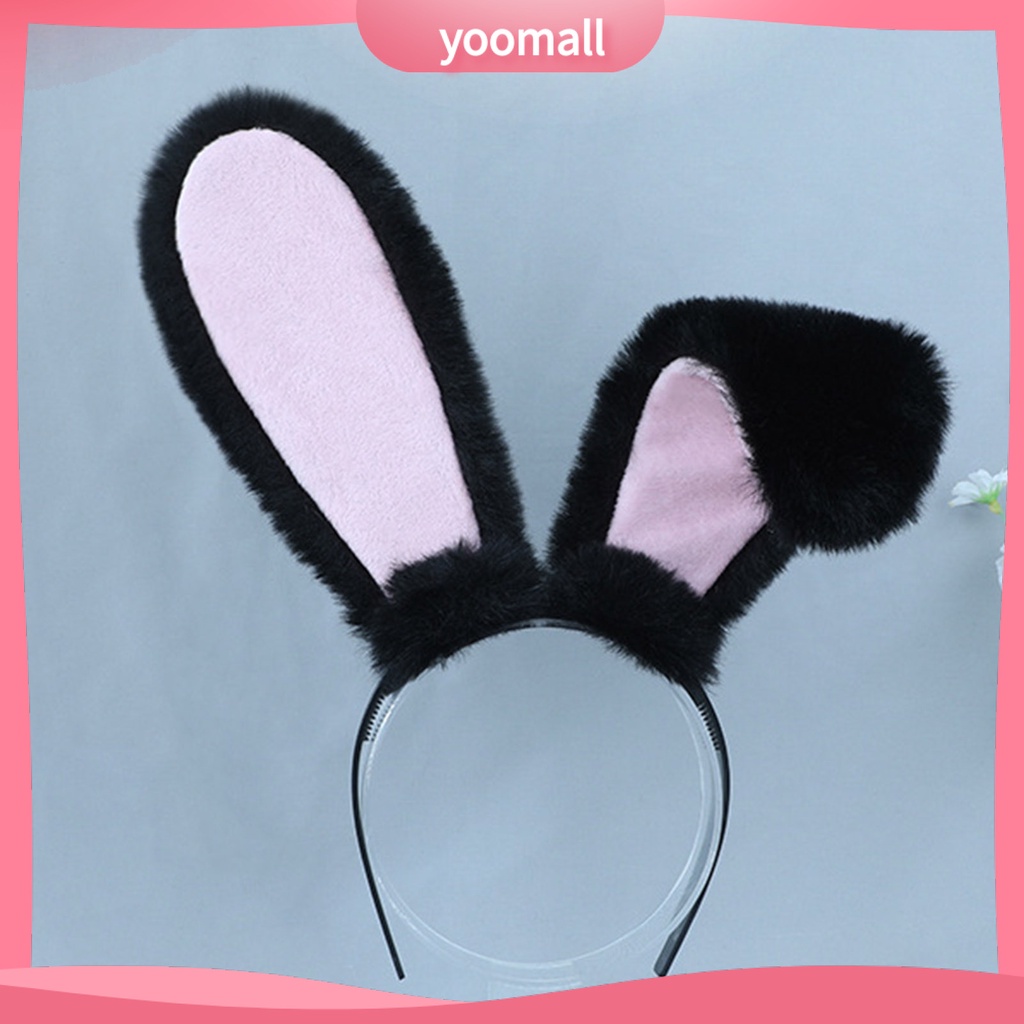 [YM] Băng Đô Tai Thỏ Bông Mềm Mại Nhiều Màu Sắc Ngọt Ngào Chống Trượt Tạo Kiểu Tóc Dùng Để Hóa Trang / Tiệc Tùng