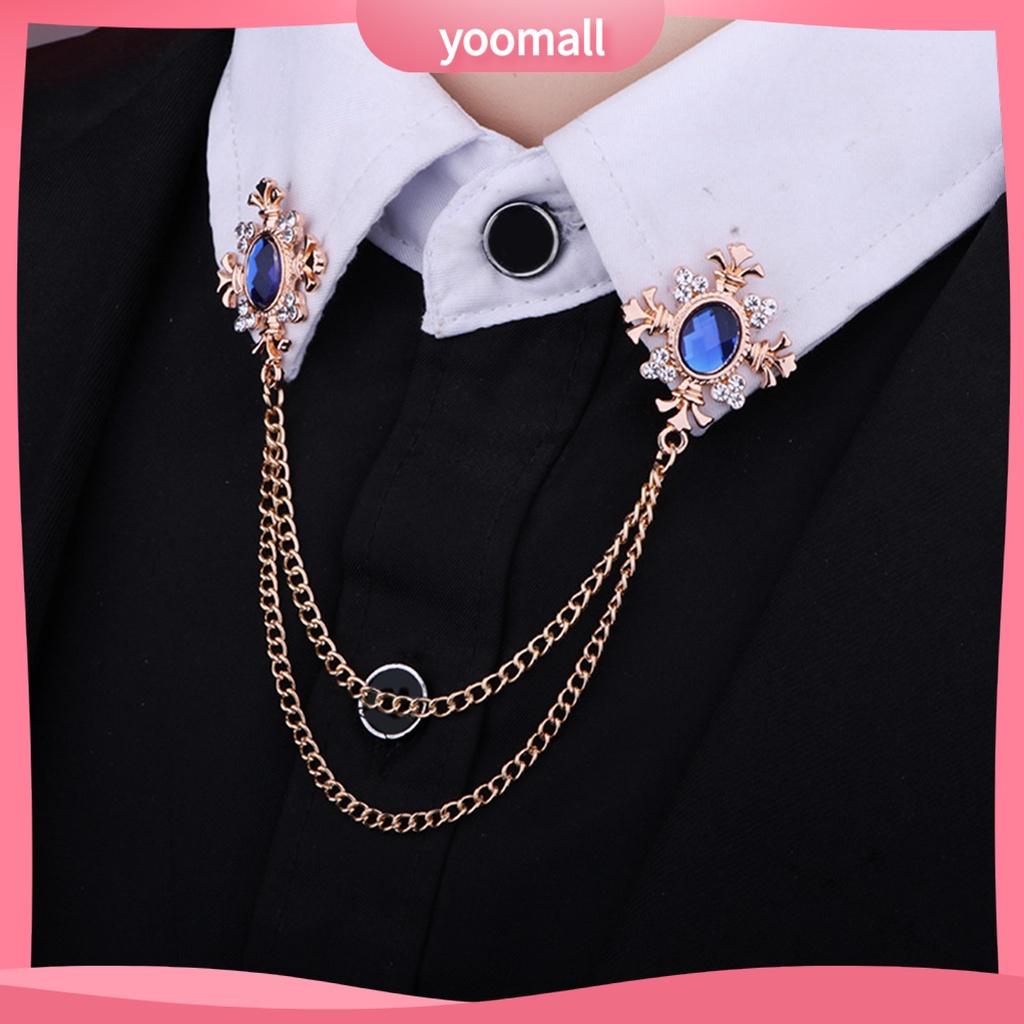 Ghim Cài Áo Đính Đá Phối Dây Xích Tua Rua Dễ Phối Đồ Thời Trang Dự Tiệc Cho Nam Và Nữ