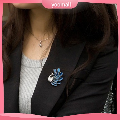 Ghim Cài Áo Hình Chim Công Đính Đá Nhân Tạo Thời Trang