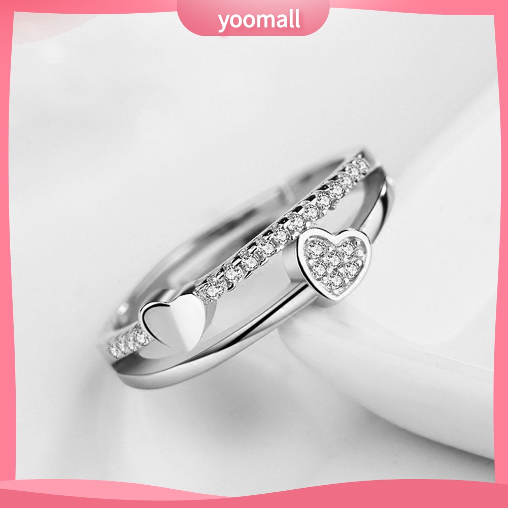 Nhẫn Hình Trái Tim Đính Đá Thời Trang Dành Cho Nữ