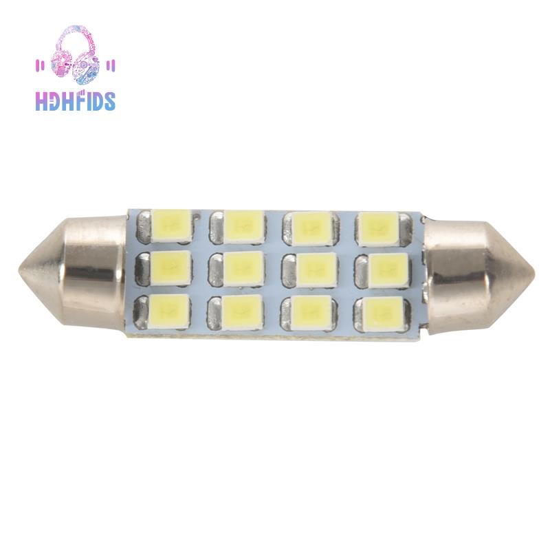 42mm 12 SMD 3528 LED Trắng Nội Thất Ô Tô c5w Dome Festoon Bóng Đèn Đèn DC 12V