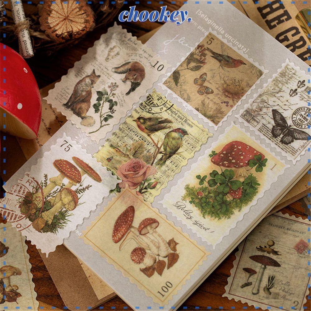 CHOOKEY Set 60 Sticker Dán Trang Trí Sổ Tay DIY Hình Thú Cưng