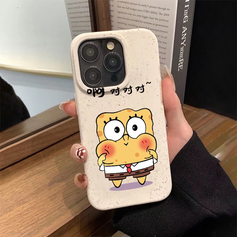 Ốp Điện Thoại Dẻo Họa Tiết Hoạt Hình SpongeBob Dễ Thương Chống Sốc Cho iPhone12 14pro 813 7plus11 max B4KI