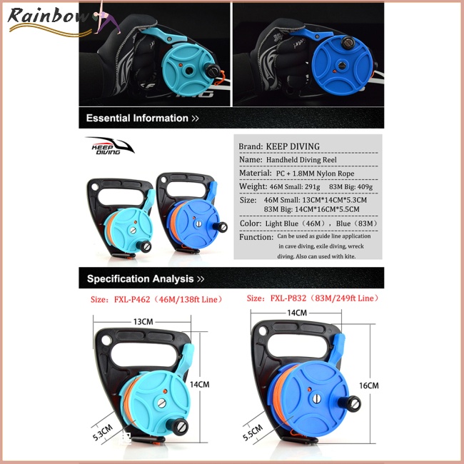 Cuộn Dây Lặn Cầm Tay 46 / 83m Chuyên Dụng Chất Lượng Cao