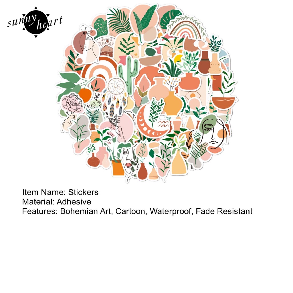 Sunnyheart Bộ 50 Miếng Dán Tuyệt Vời Cho Chai Nước Laptop Xe Hơi Ván Trượt Máy Tính Xe Đạp Sổ Lưu Niệm Đi Học