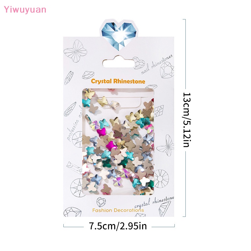 Bộ 100 Phụ Kiện Trang Trí Móng Tay Hình Bướm 3D DIY Mới