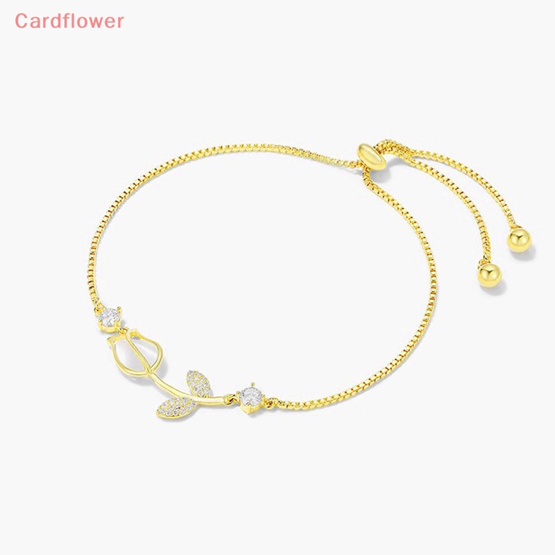 < Cardflower > Vòng Tay Chuỗi Hạt Màu Vàng Hình Hoa Tulip Thời Trang Đơn Giản Dành Cho Bạn Gái Mới