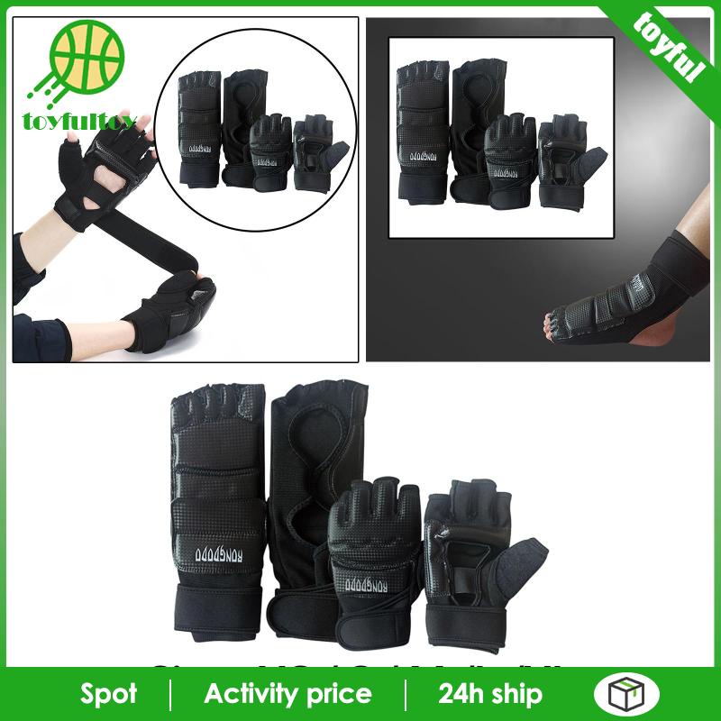 Găng Tay Da PU Hở Ngón Tập Đấm Bốc Karate