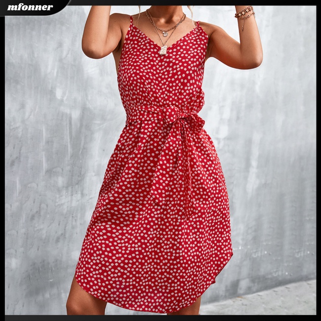 Đầm Cổ Chữ V Lưng Cao Xẻ Tà Họa Tiết Hoa Thanh Lịch Thời Trang Mùa Hè Cho Nữ