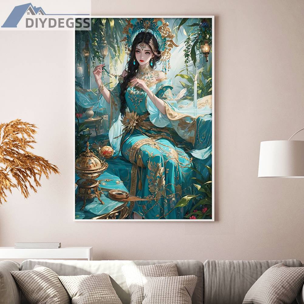 Toàn Bộ Bộ Tranh Thêu Chữ Thập 11CT Bằng cotton Thân Thiện Với Môi Trường Hình Cô Gái