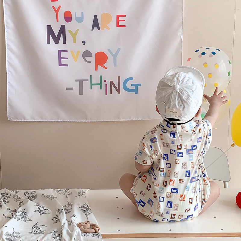 Áo Liền Quần Tam Giác Tay Ngắn In Họa Tiết Động Vật Hoạt Hình Siêu Dễ Thương Thời Trang Mùa Hè Cho Bé Sơ Sinh Từ 0 -