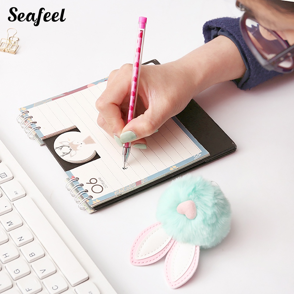 Bút Mực Gel Ngòi 0.5mm Gắn Tai Thỏ Bông Đáng Yêu