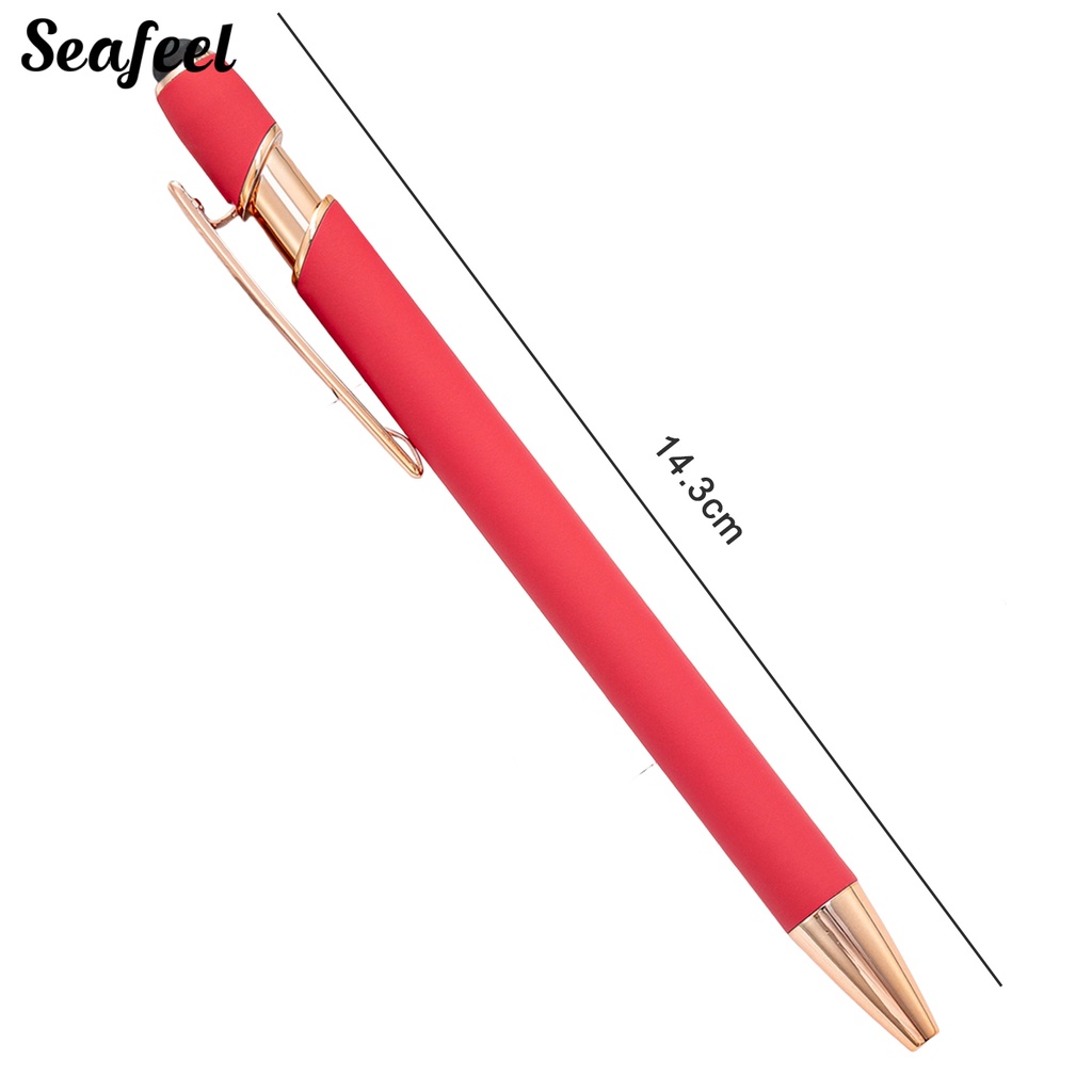 Set 12 Bút Bi Thiết Kế Dạng Nhấn Bằng Kim Loại Độc Đáo