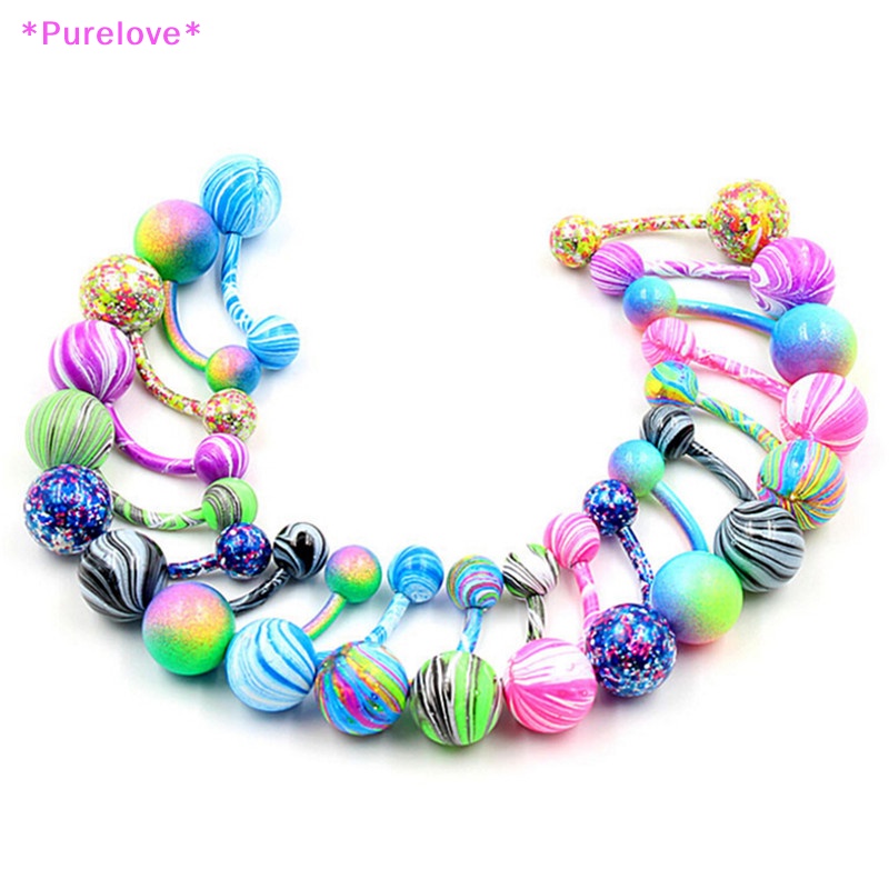 Set 10 Khuyên Rốn Bằng Thép Không Gỉ Cá Tính Thời Trang Mới