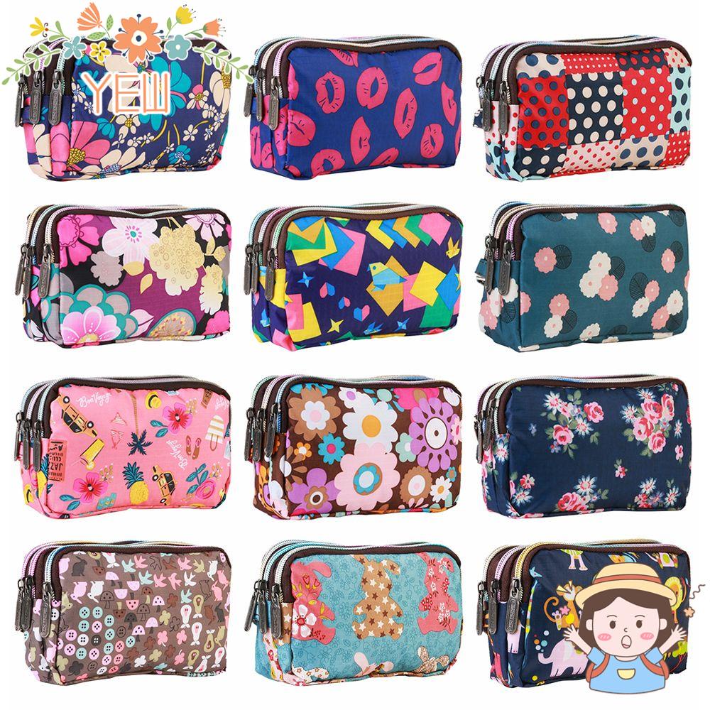 Ví Cầm Tay Mini Trang Điểm Họa Tiết Hoa Xinh Xắn Cho Nữ