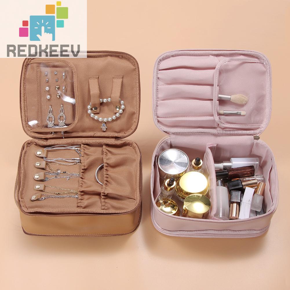 Túi Đựng Mỹ Phẩm Bằng Da PU Hai Lớp Tiện Dụng