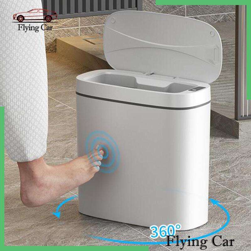 Thùng Rác Cảm Ứng Thông Minh Tự Động 14L Tiết Kiệm Không Gian Cho Góc Nhà Vệ Sinh