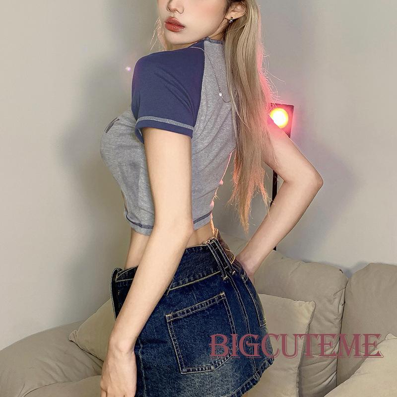 Áo Thun Crop Top Tay Ngắn In Chữ Phong Cách Đường Phố Thời Trang Mùa Hè Cho Nữ